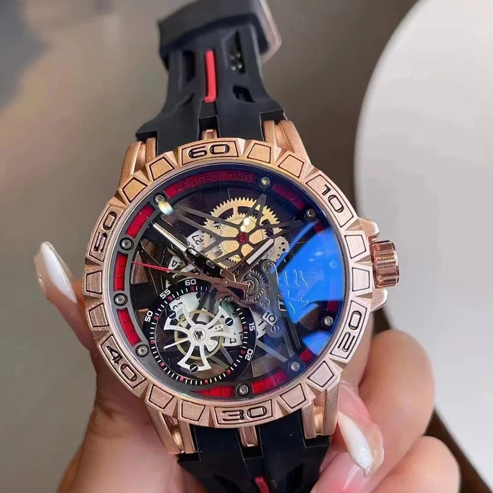Luxury Watch With Rubber Strap - 3D Quartz Watches Men Luxury Creative