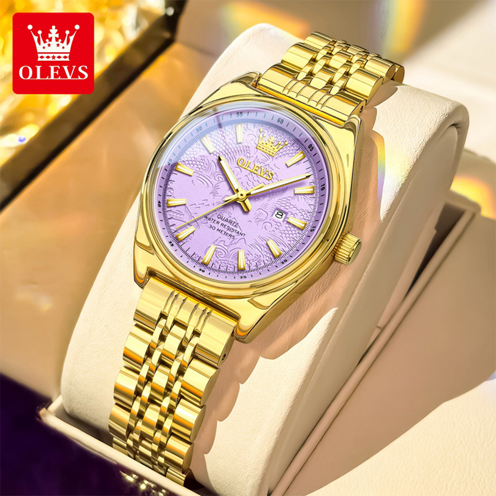 Luxury Watch Green - OLEVS Brand Luxury Gold Watch For