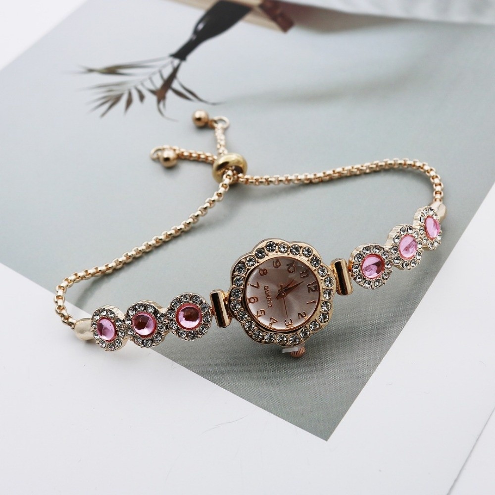 Open Heart Watch - Fashion Rhinestone Women Quartz Watch Flowers