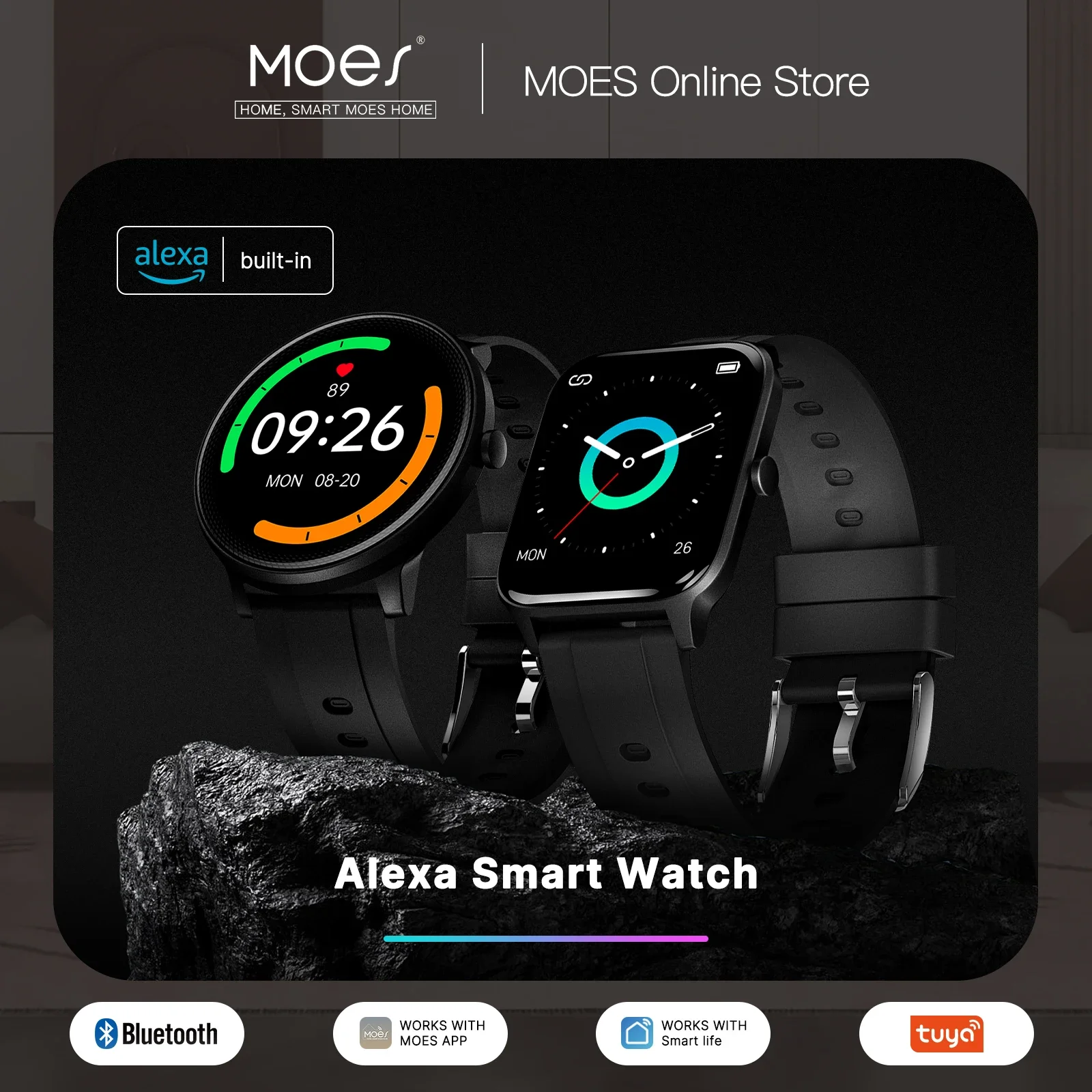 Open Heart Watch - MOES Smart Watch Alexa Built-in Fitness