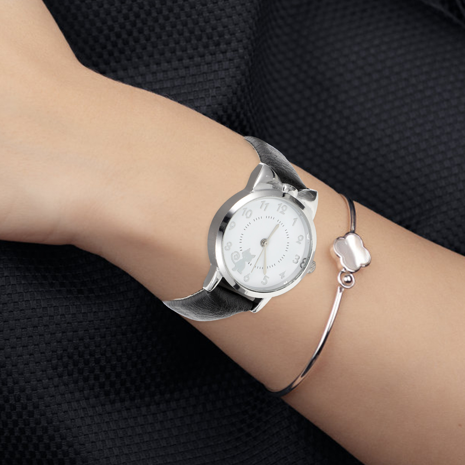 Luxury Watch White - Women Watch Small Cat Pattern Fashionable