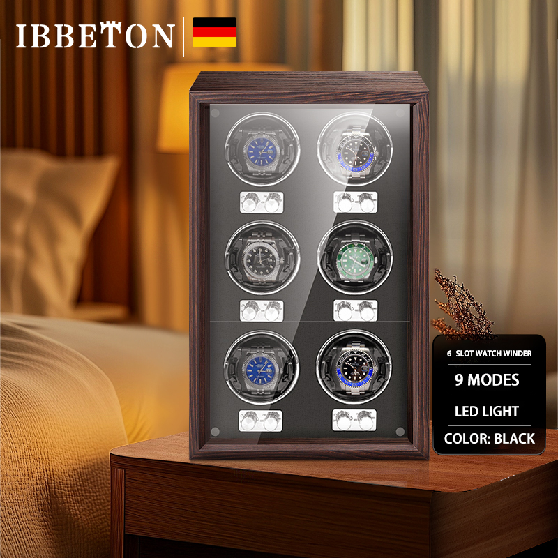 Luxury Watch All Black - IBBETON Luxury Brand Wood Watch Winder