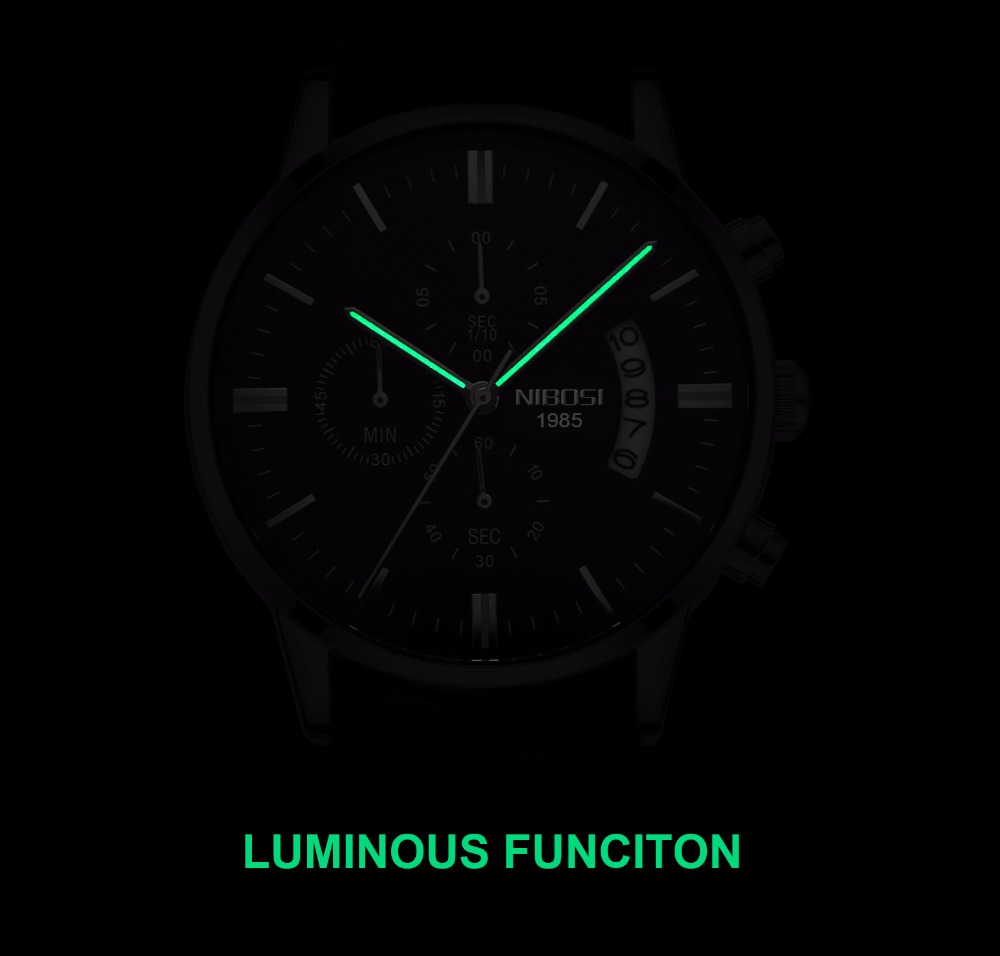 NIBOSI Stainless Steel Black Q - Luxury Watch All Black review and price