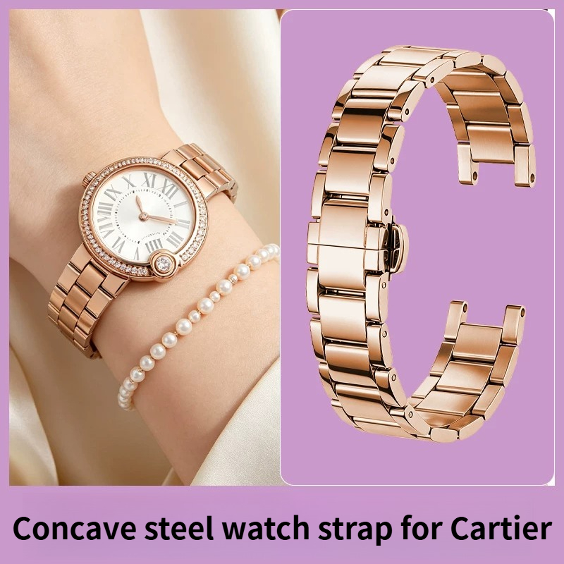 Women's Notched Stainless Stee - Cartier Watch Ballon Bleu review and price