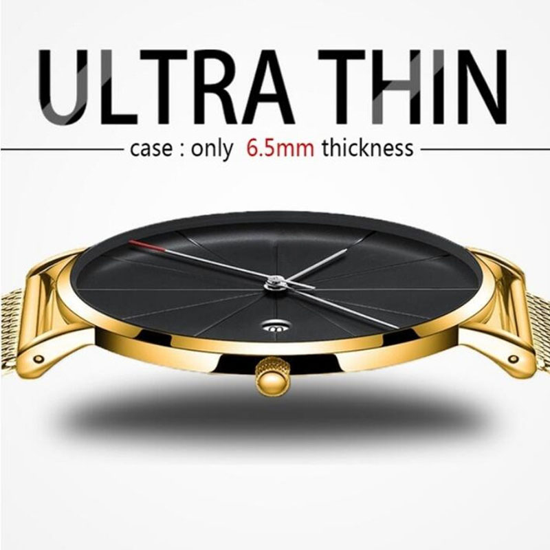 Luxury Men Watches Men Gold Wa - Dress Watch Ultra Thin review and price