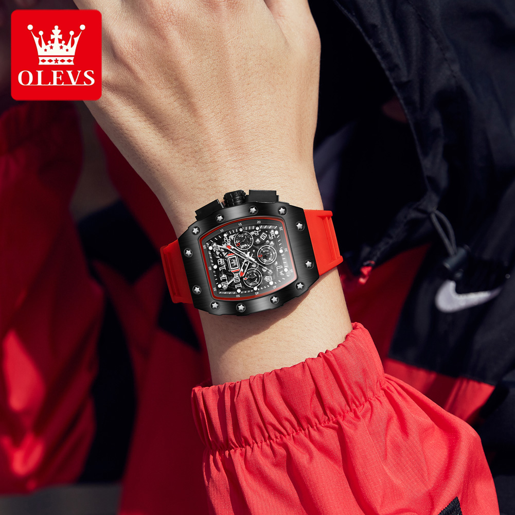 OLEVS 3608 Chronograph Quartz  - Luxury Watch With Rubber Strap review and price