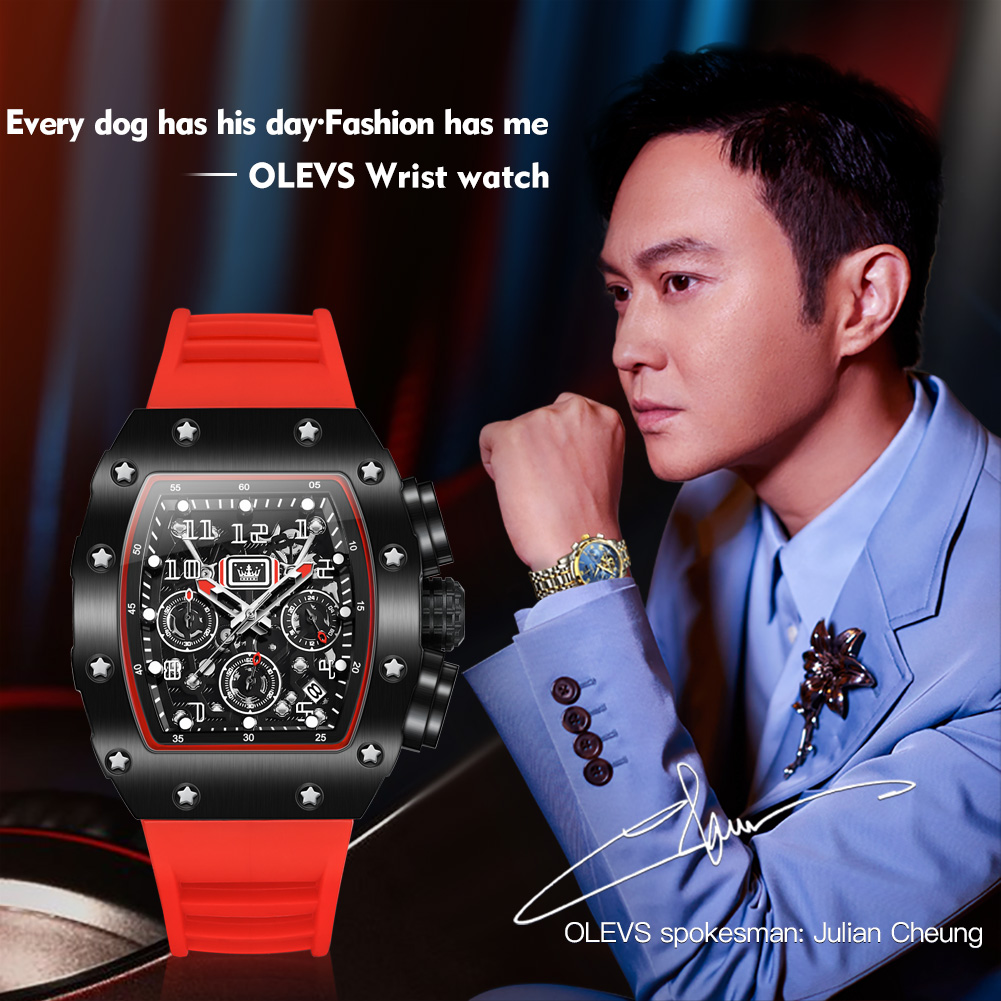 OLEVS 3608 Chronograph Quartz  - Luxury Watch With Rubber Strap review and price