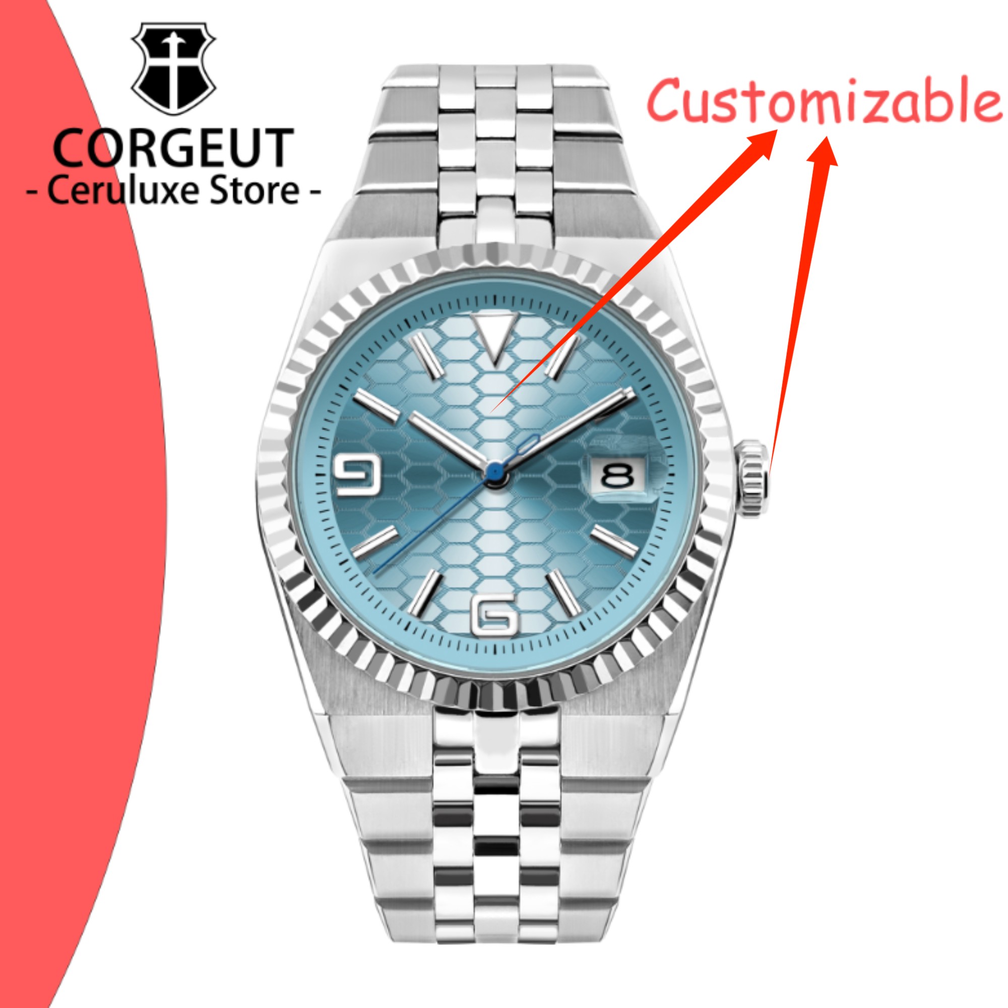 CUSTOM Logo Diy 40mm NH35 Mech - Luxury Watch Logo review and price