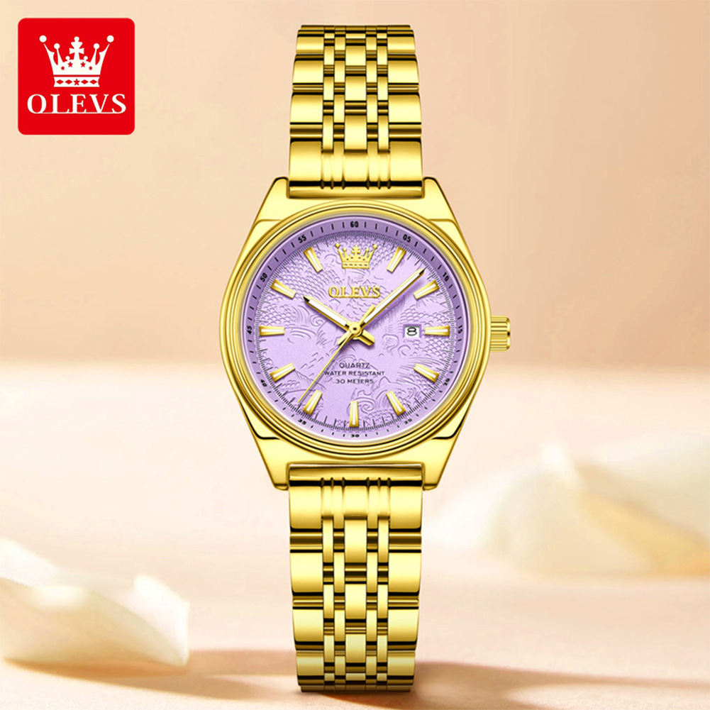 OLEVS Brand Luxury Gold Watch  - Luxury Watch Green review and price