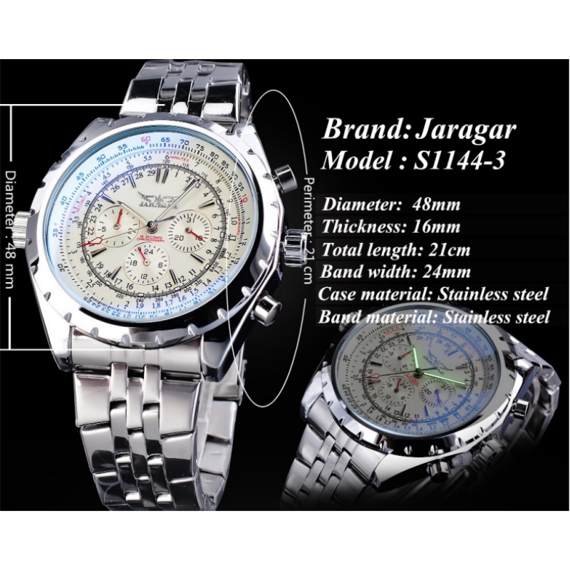 JARAGAR 212 Elegant Automatic  - Chronograph Flyback Watch review and price