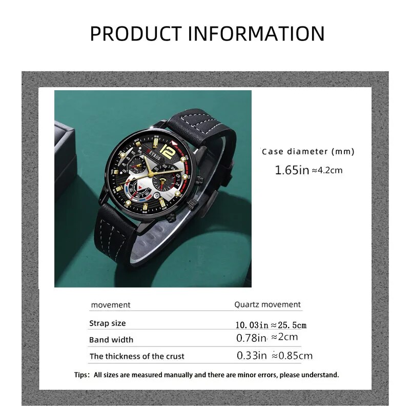 3PCS Set Fashion Mens Watches  - Luxury Watch All Black review and price