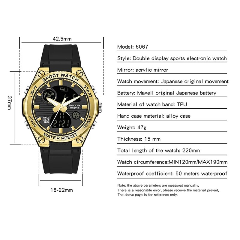 SANDA Brand G Style LED Digita - Perpetual Calendar Watch review and price