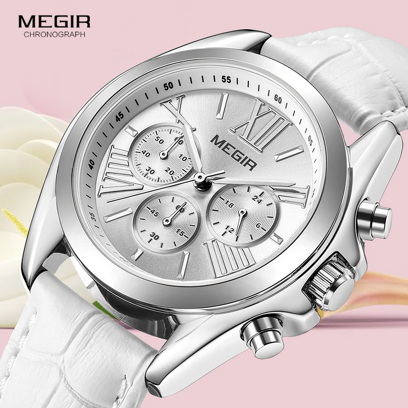 MEGIR2019 New Luxury Leather W - Luxury Watch White review and price