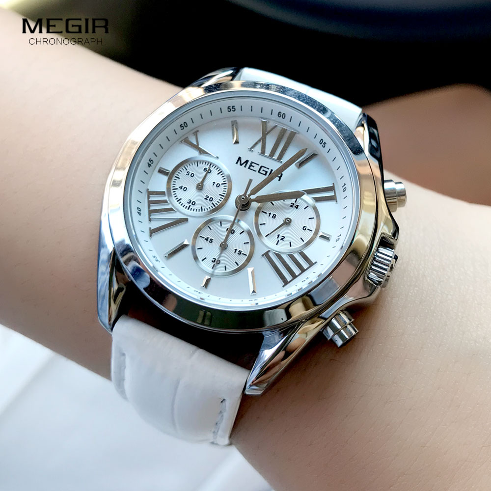 MEGIR2019 New Luxury Leather W - Luxury Watch White review and price