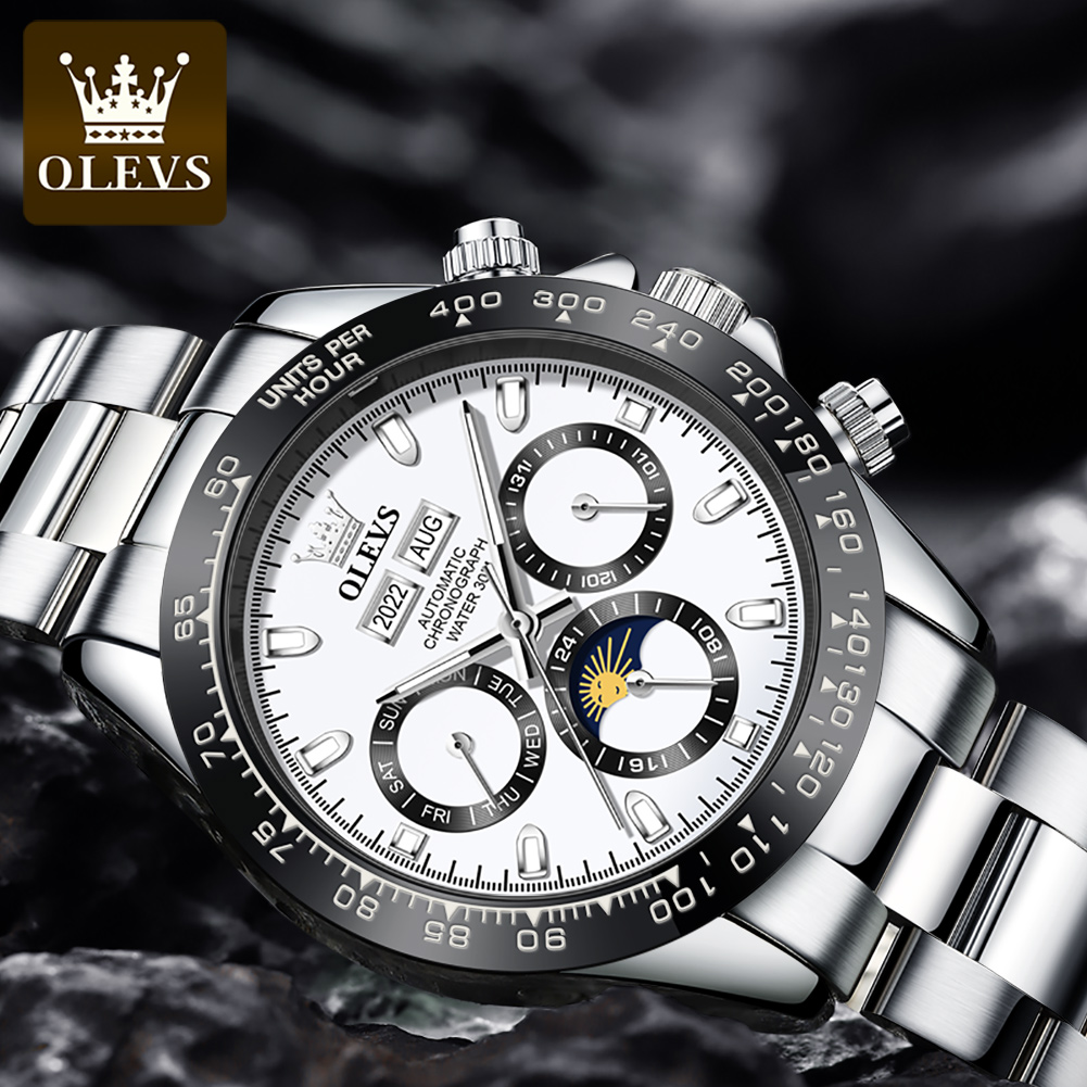 OLEVS 6654 Luxury Mens Watch C - Chronograph Flyback Watch review and price