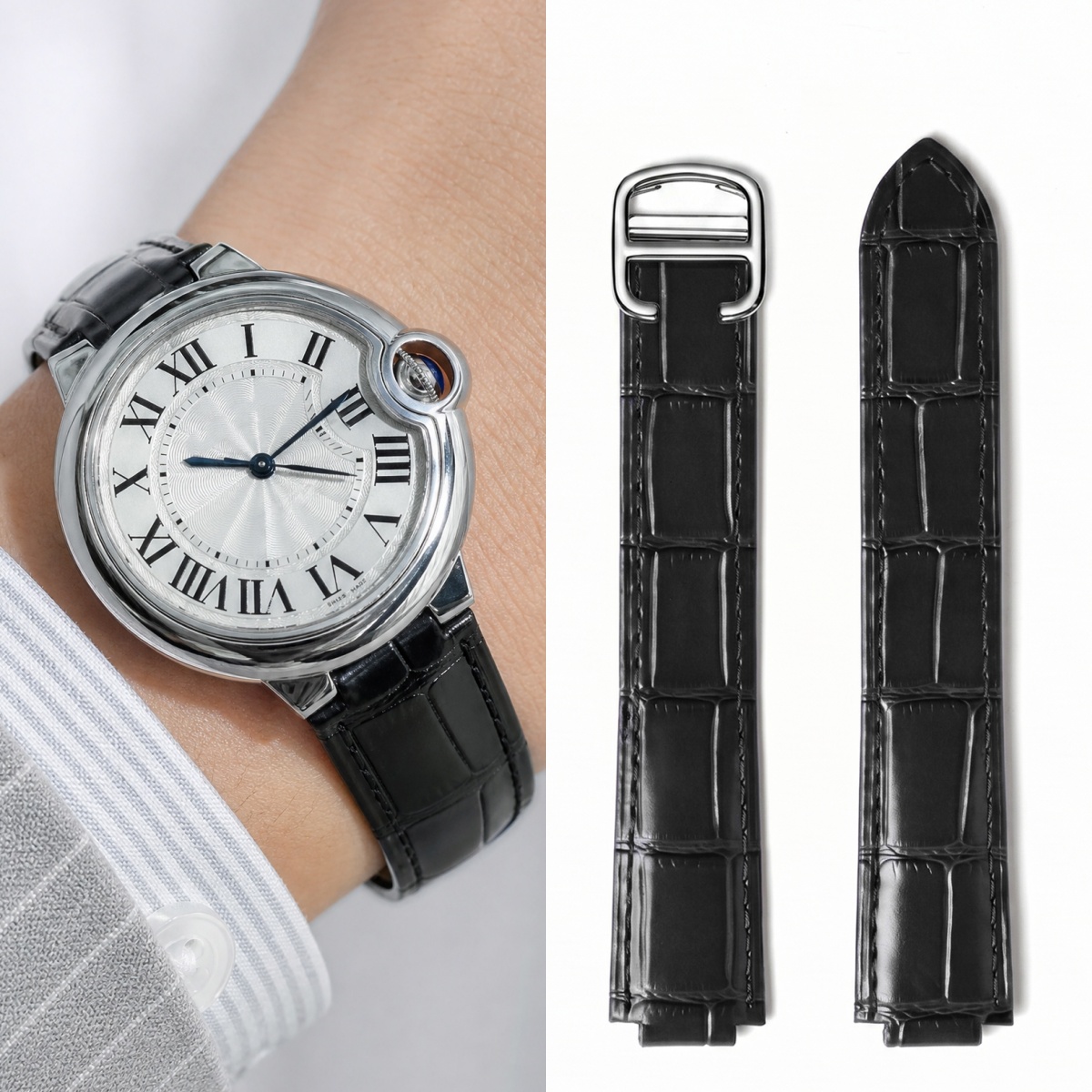 Special Double Convex Tail Lea - Cartier Watch Ballon Bleu review and price