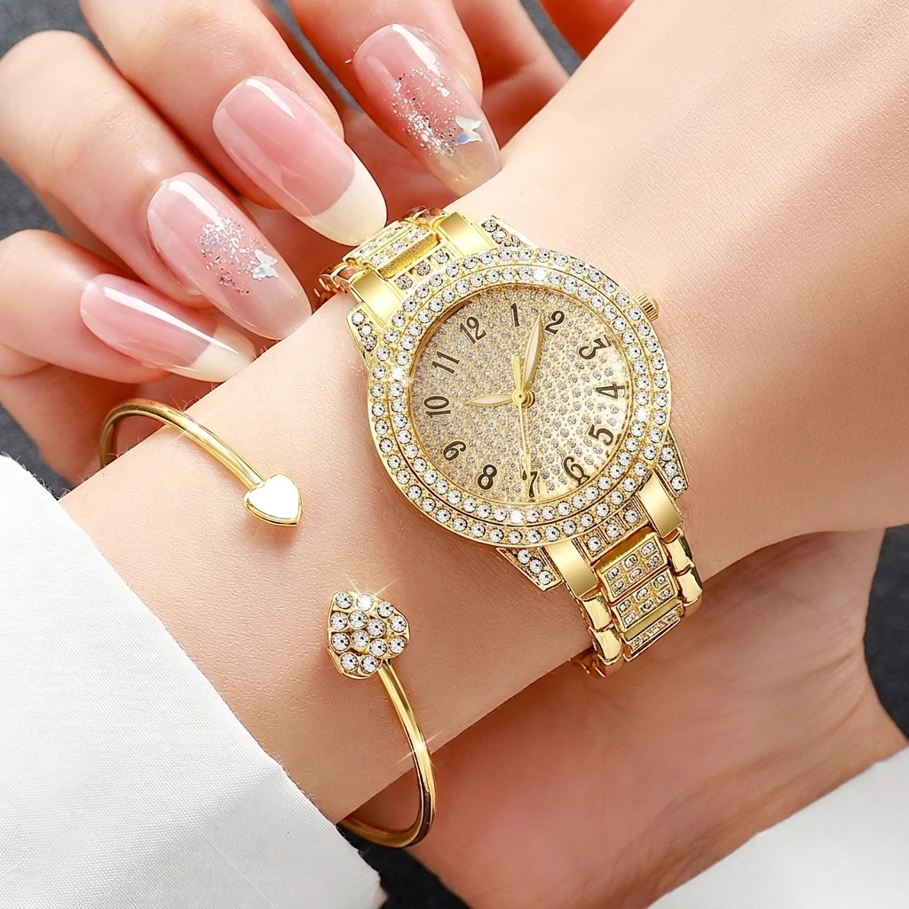 6PCS Fashion Rhinestone Women  - Open Heart Watch review and price