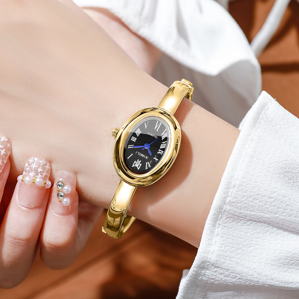 2026XIMILI Vintage Oval Bangle - Luxury Watch White review and price