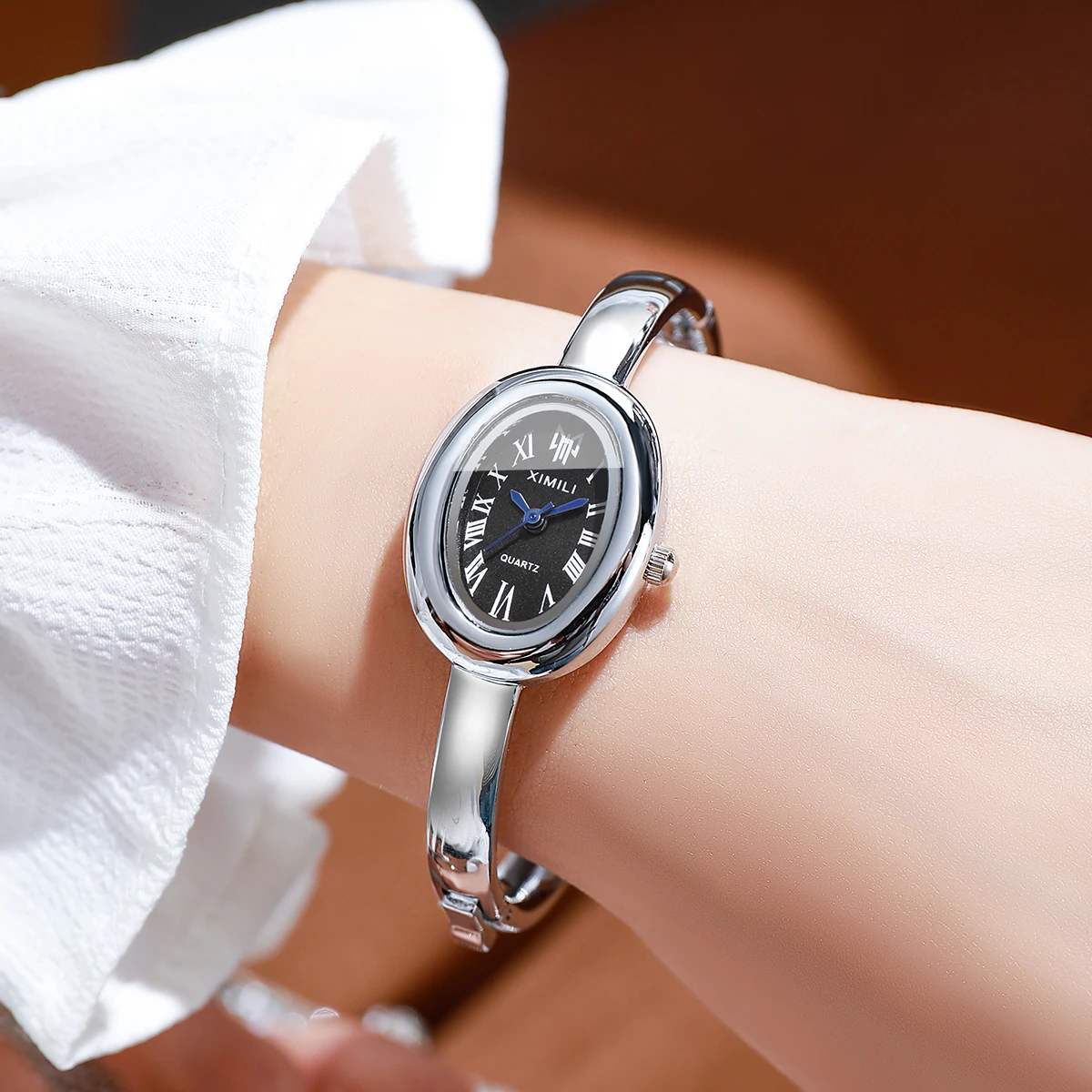2026XIMILI Vintage Oval Bangle - Luxury Watch White review and price