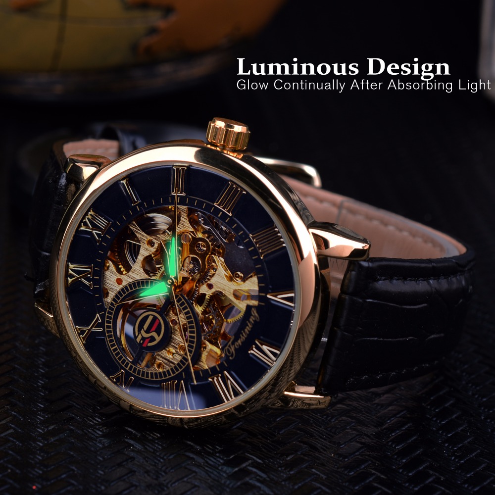 Forsining 3d Logo Design Hollo - Luxury Watch All Black review and price
