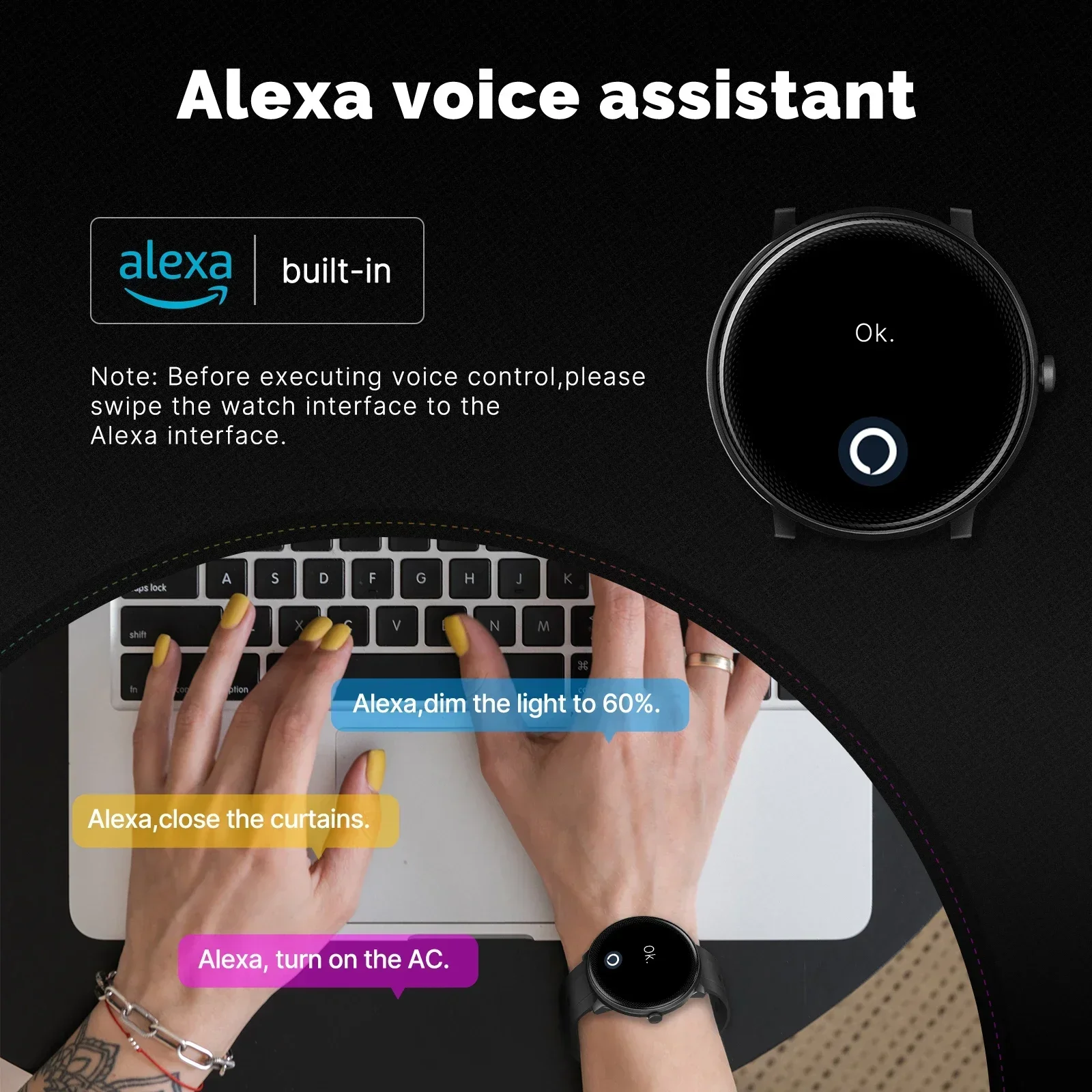 MOES Smart Watch Alexa Built-i - Open Heart Watch review and price