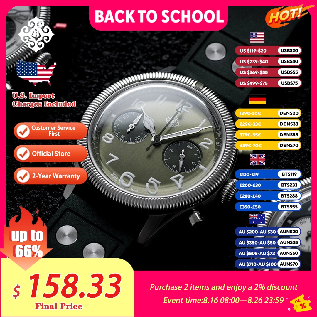 IXDAO 2026 New Pilot 39mm VK64 - Chronograph Flyback Watch review and price