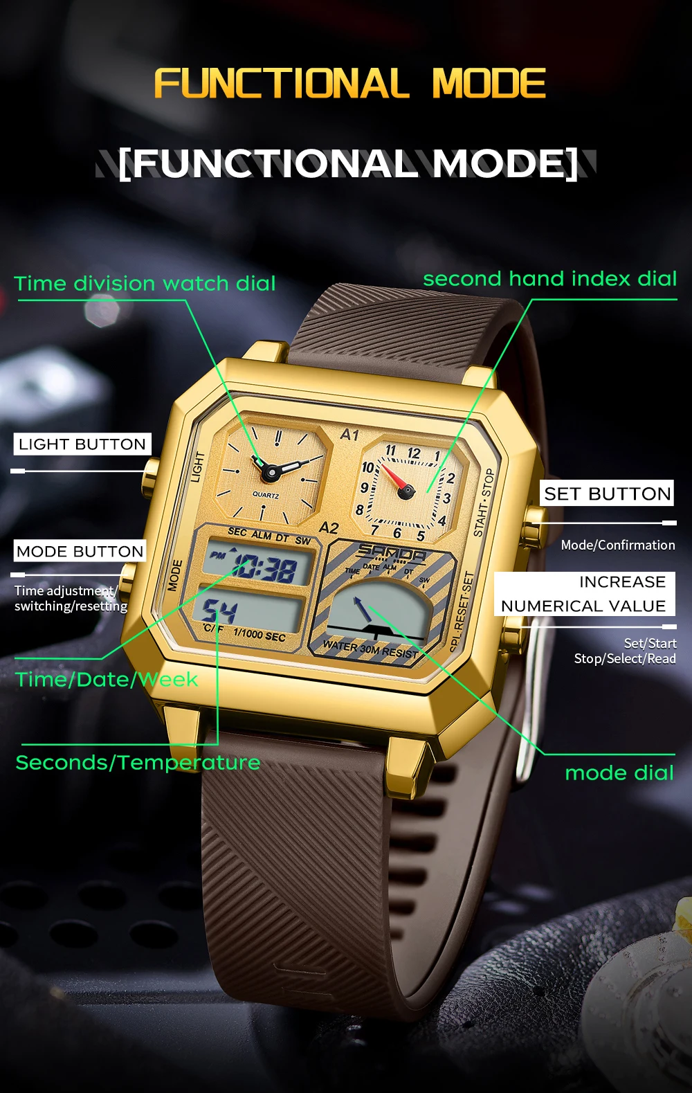 SANDA Top Brand 6210 Fashion M - Luxury Watch Store review and price