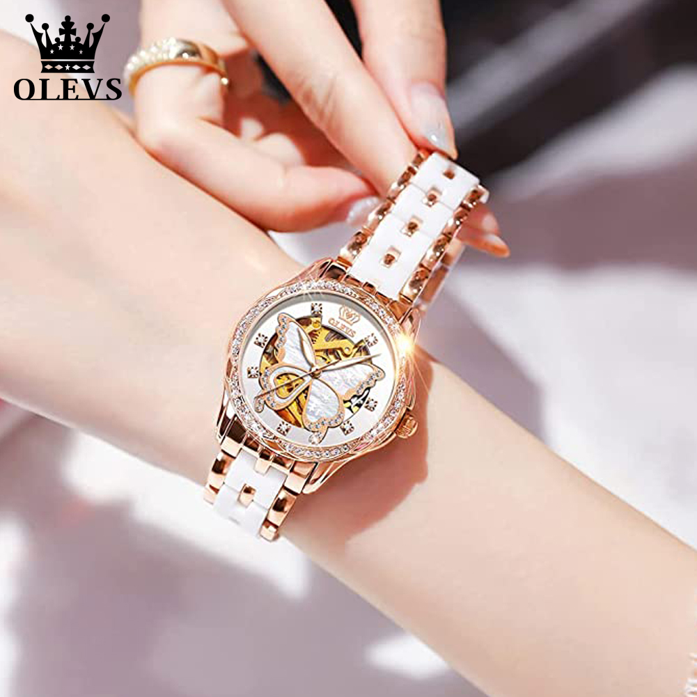 OLEVS Women's Automatic Watche - Luxury Watch White review and price