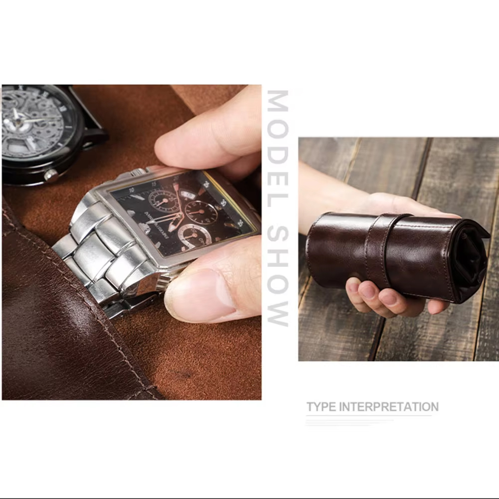 100% Genuine Cowhide Leather W - Luxury Watch Case Travel review and price